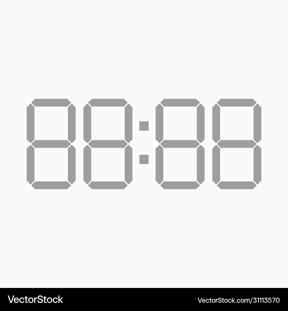 Four digits for time display white background vector image