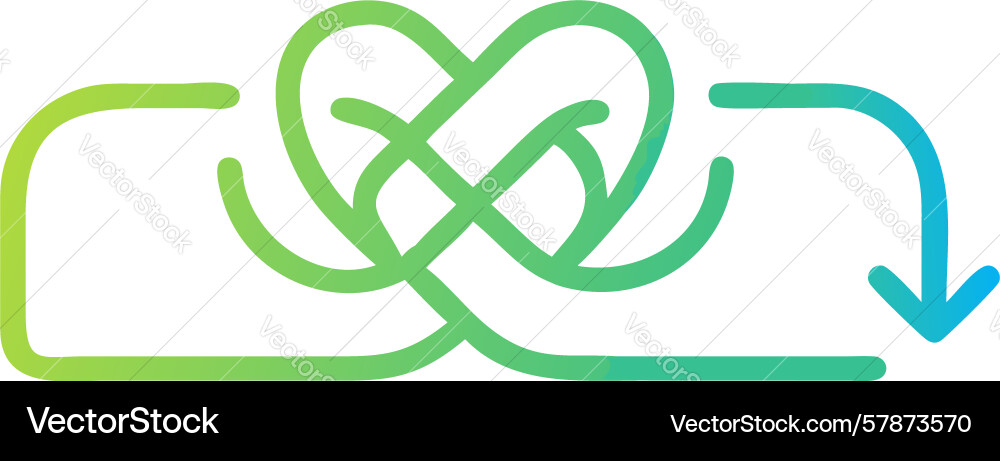 Intertwined loop download icon for continuous vector image