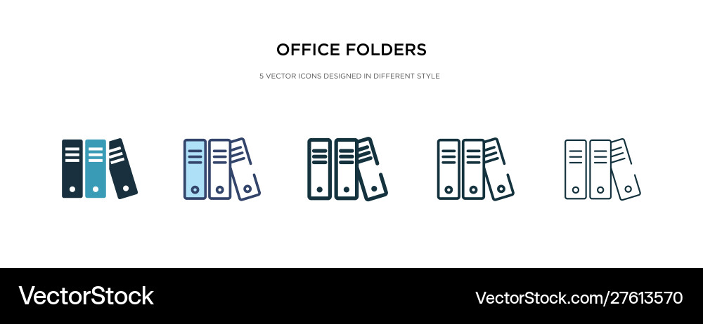 Office folders icon in different style two Office folders icon in different style two vector image