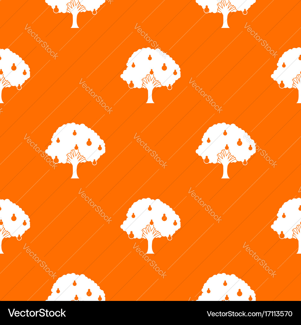 Pear tree with pears pattern seamless vector image