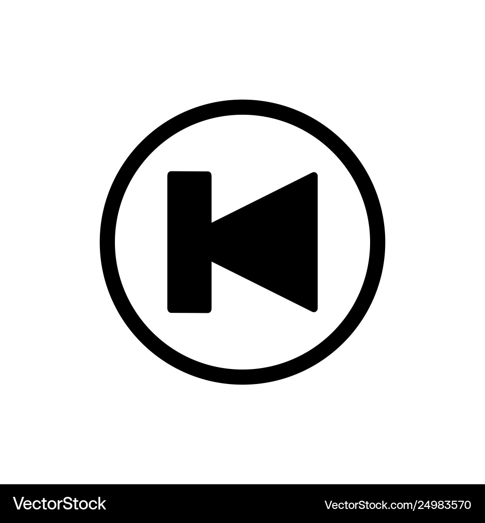 Previous track button icon Previous track button icon vector image