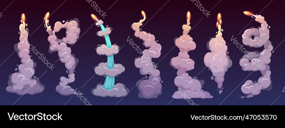 Rocket Launch Smoke Trails Royalty Free Vector Image