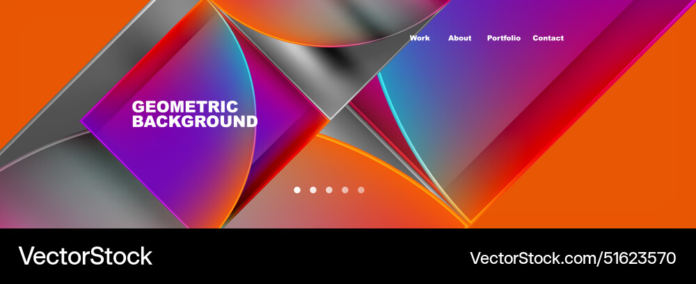 Round triangles and squares web site page template Vector Image