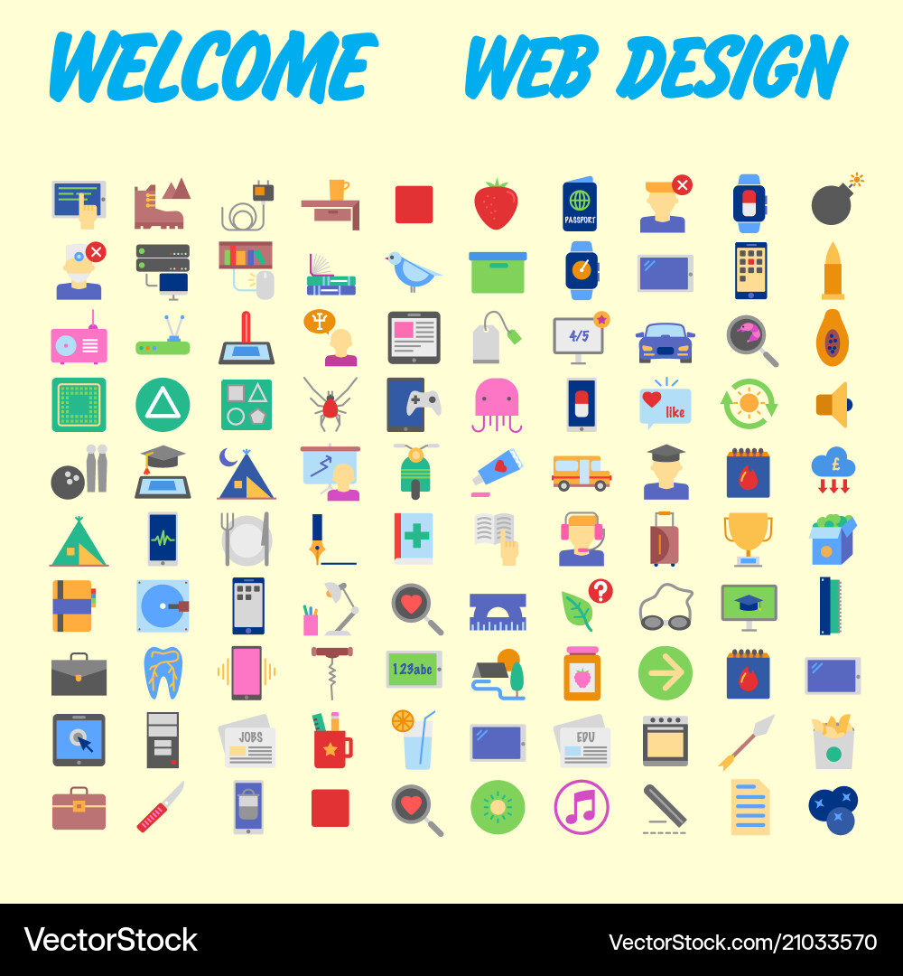 Set of multicolored icons for your design vector image