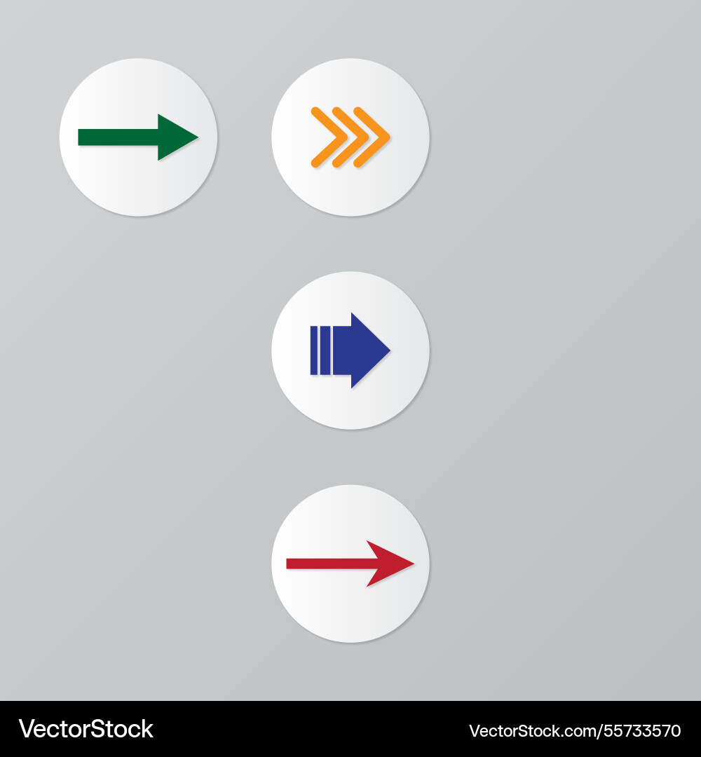 Set of round arrow buttons vector image