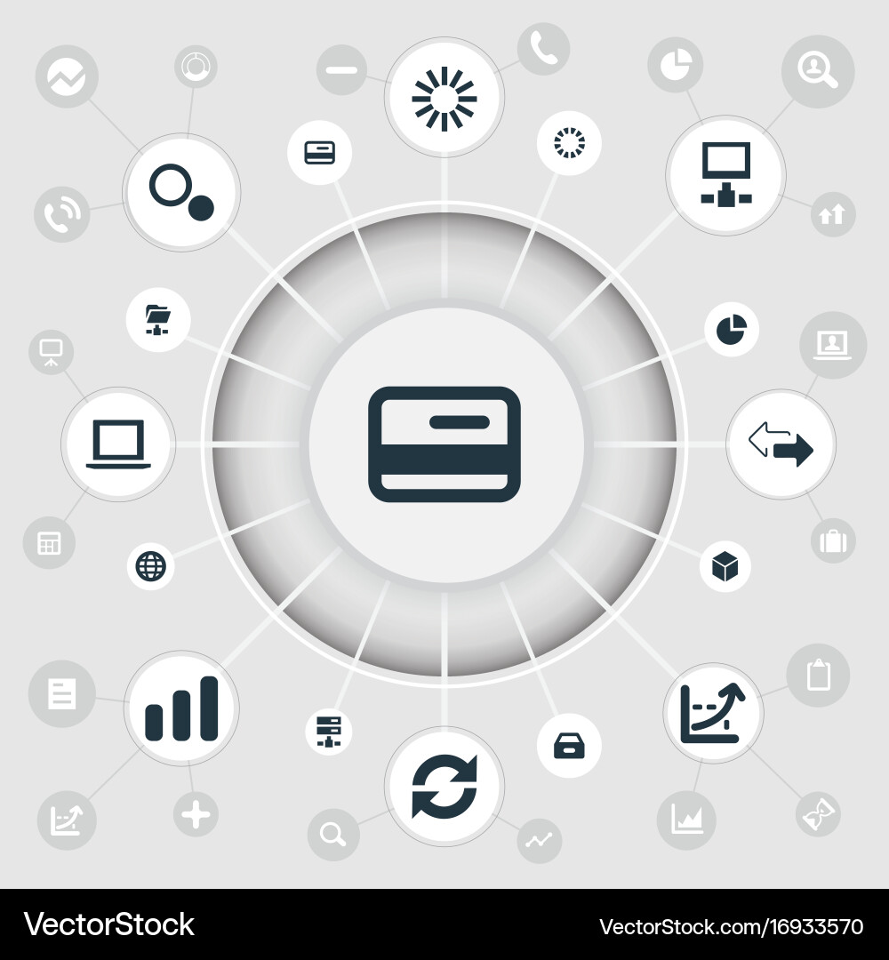 Set of simple analysis icons Vector Image