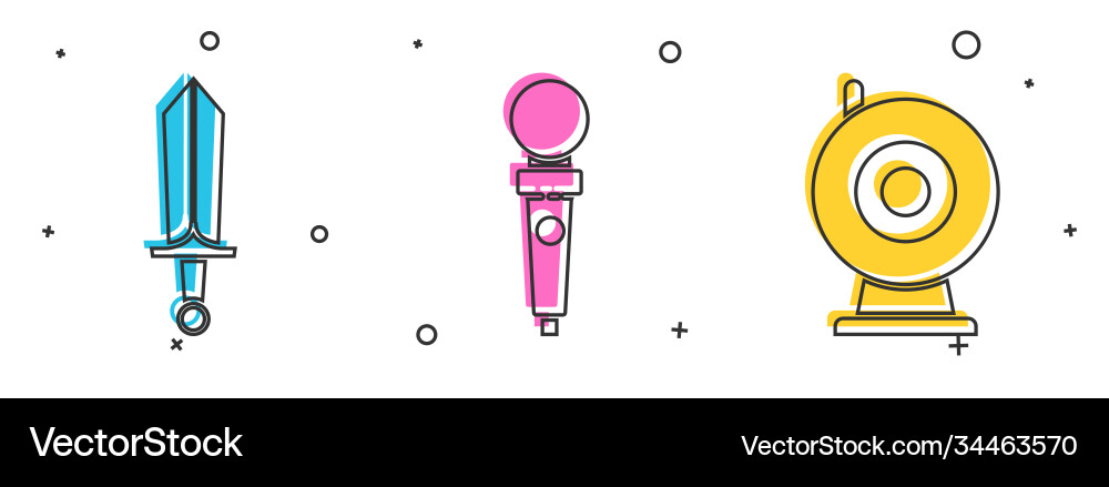 Set sword for game joystick arcade machine Set sword for game joystick arcade machine vector image