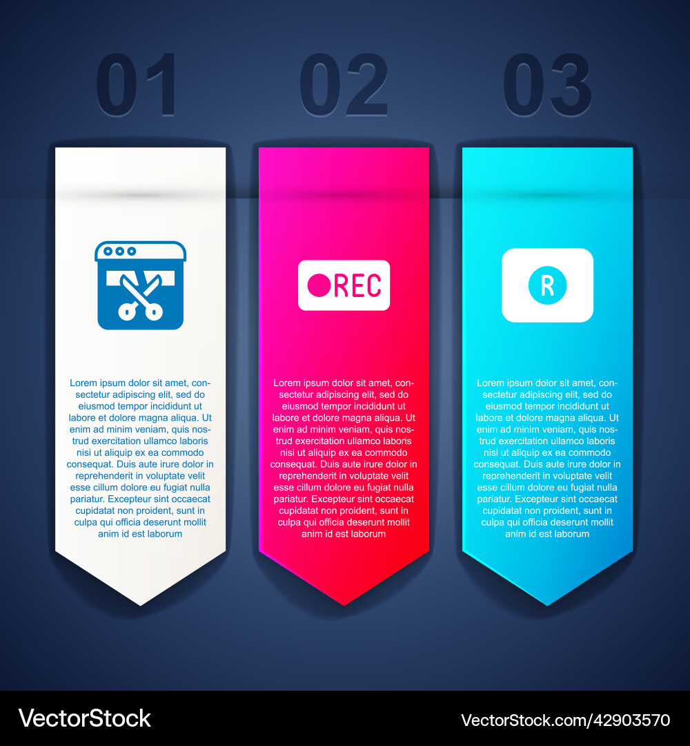 Set video recorder or editor record button Set video recorder or editor record button vector image