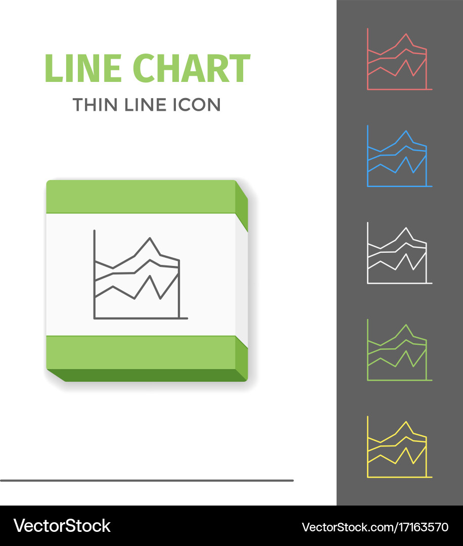 Simple line stroked chart or graph icon vector image
