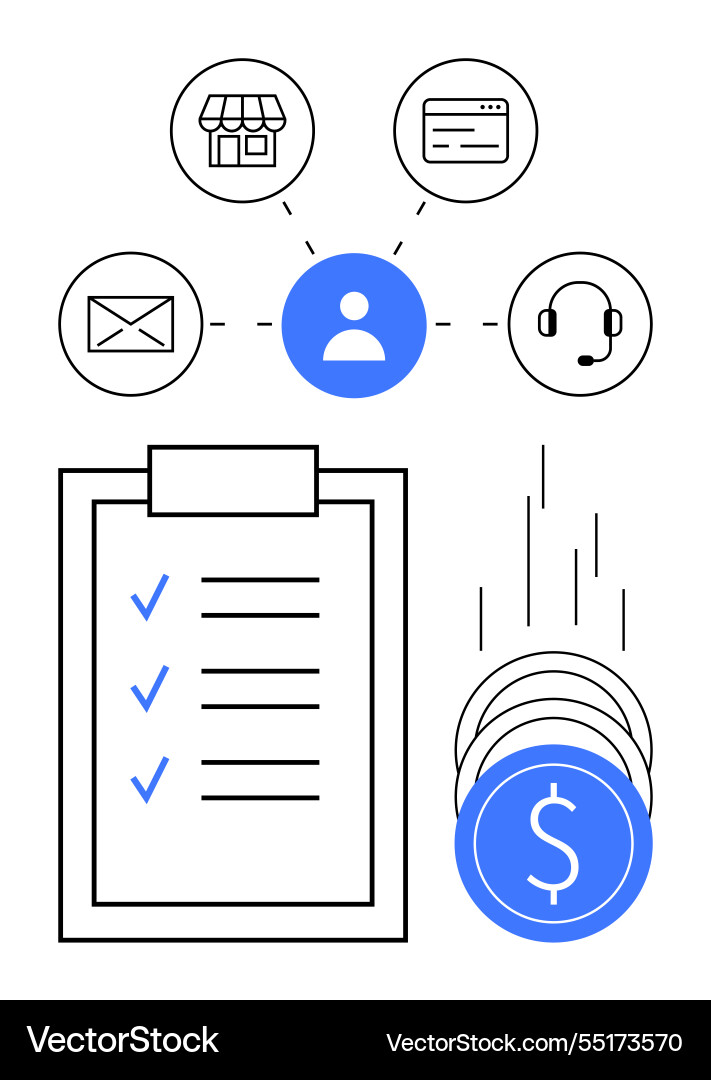 Streamlined workflow with task checklist Streamlined workflow with task checklist vector image