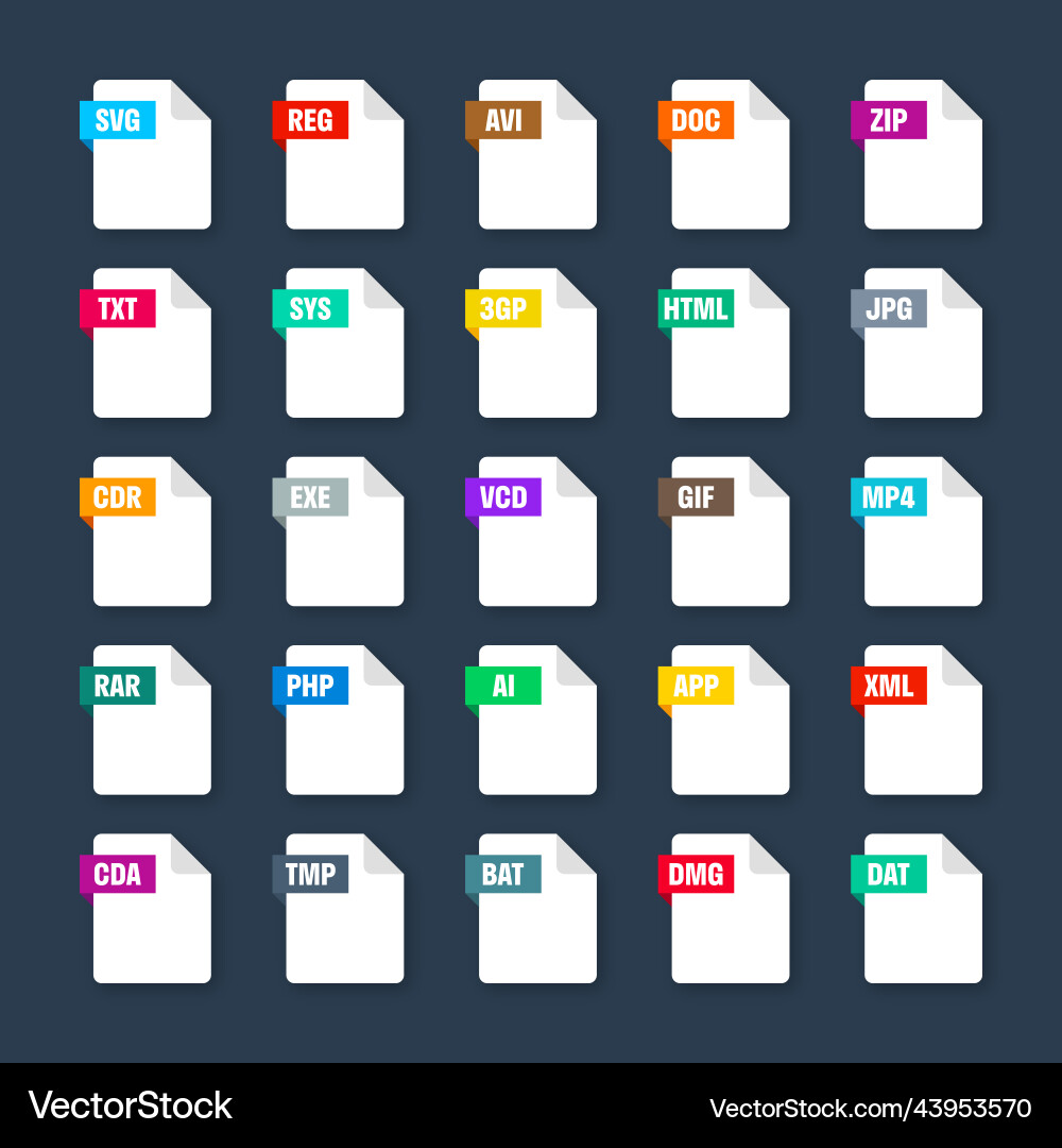 System File Formats & Extensions vector image