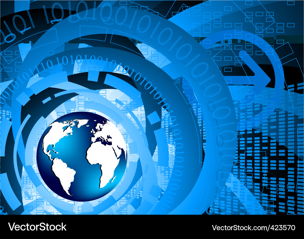 Tech background with globe Vector Image