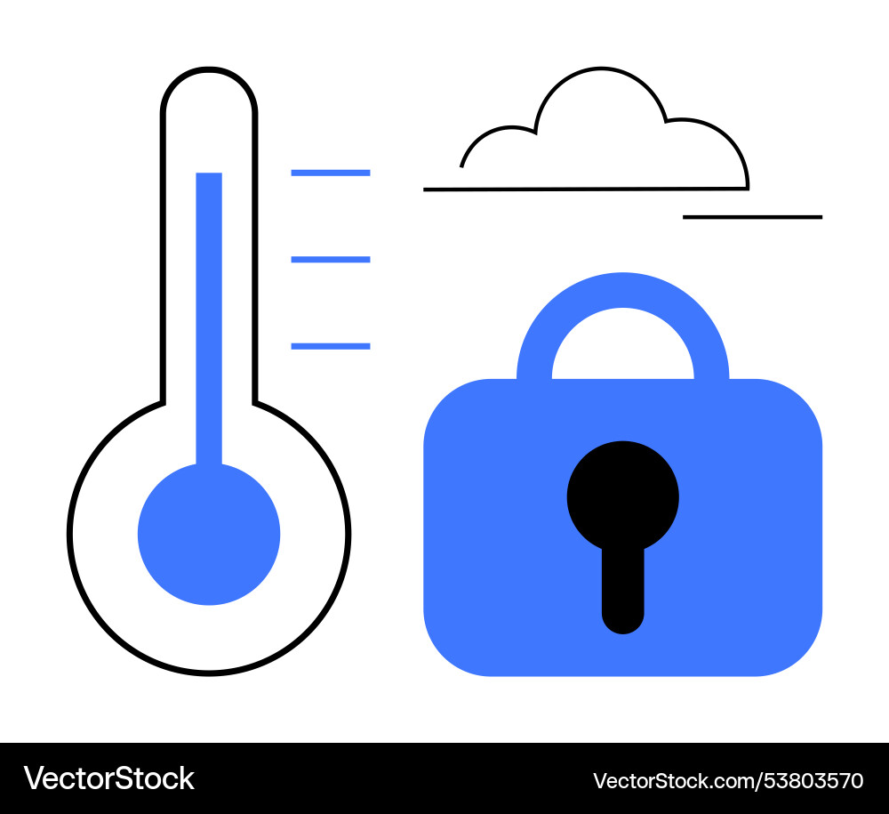Temperature control and security concept vector image