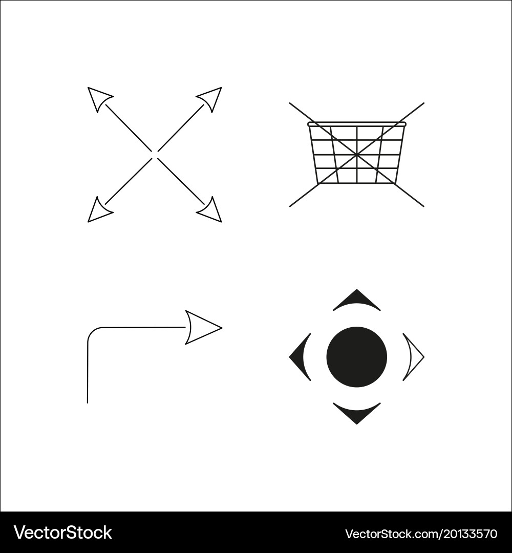 Web simple linear icon setsimple outline icons vector image