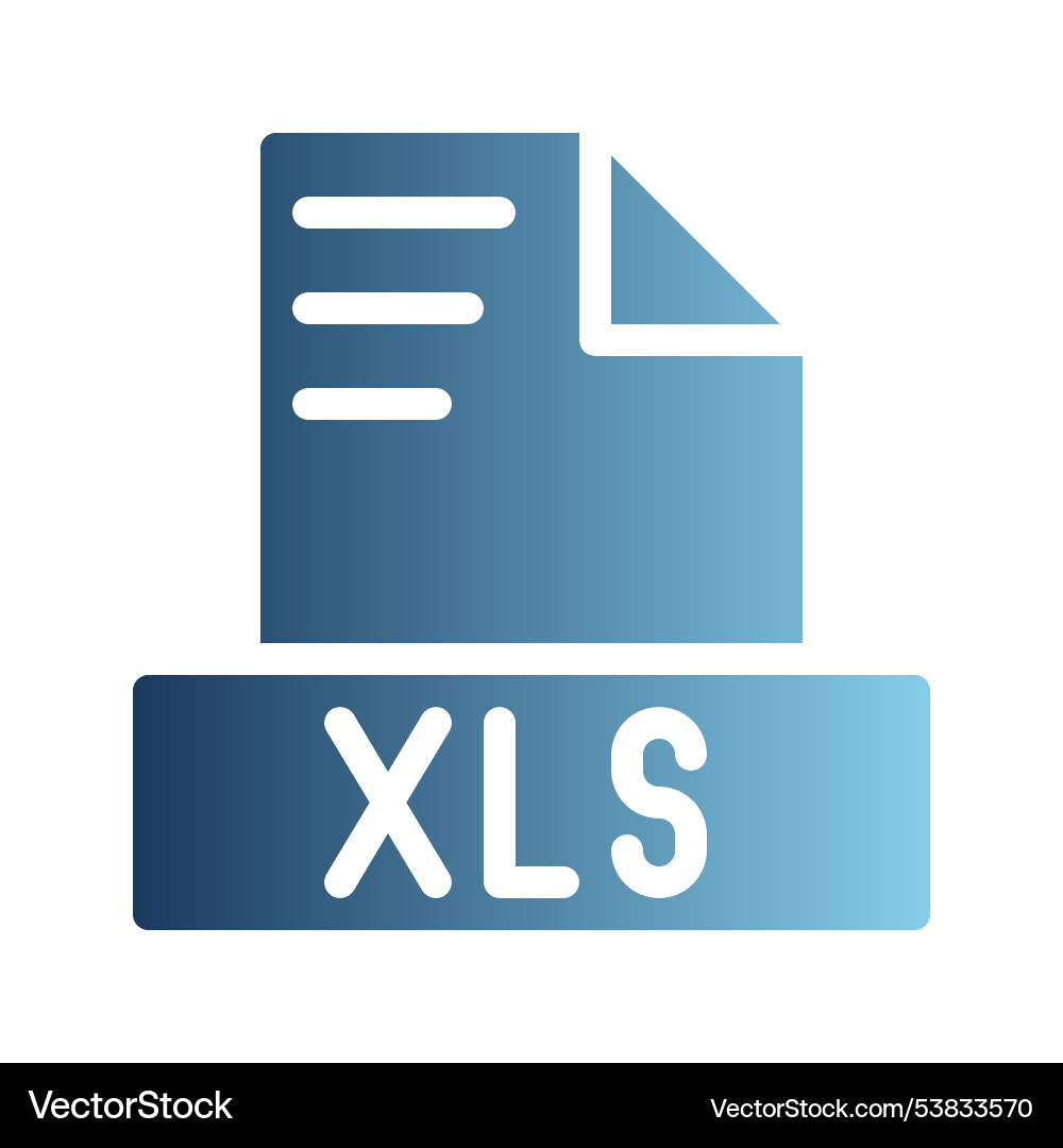Xls Dokument Datei Textsymbole Gradienten Design vektorbild