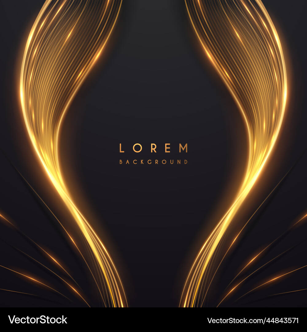 Abstract golden lines with glow effect Abstract golden lines with glow effect vector image