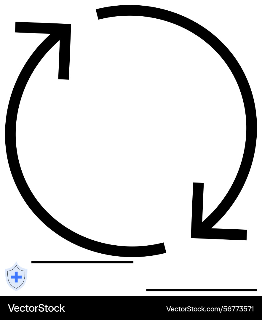Circular arrow for continuous process Circular arrow for continuous process vector image