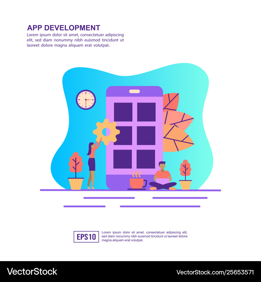 Concept app development modern conceptual Vector Image