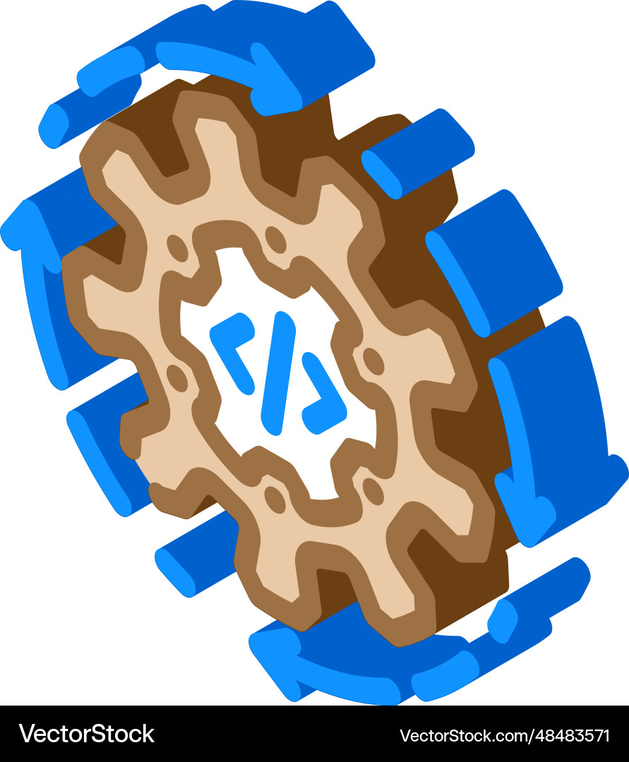 Continuous integration software isometric icon Continuous integration software isometric icon Vector Image