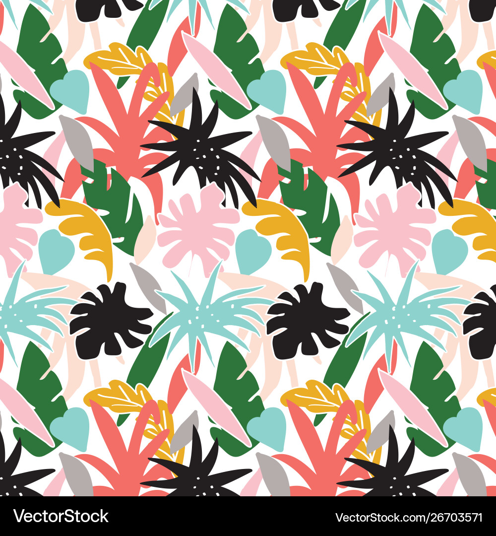 Exotic leaf pattern colorful design Exotic leaf pattern colorful design vector image