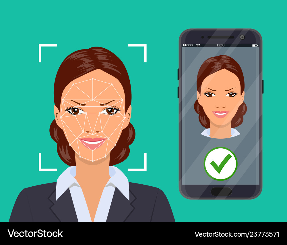 Facial Recognition System Vector Image
