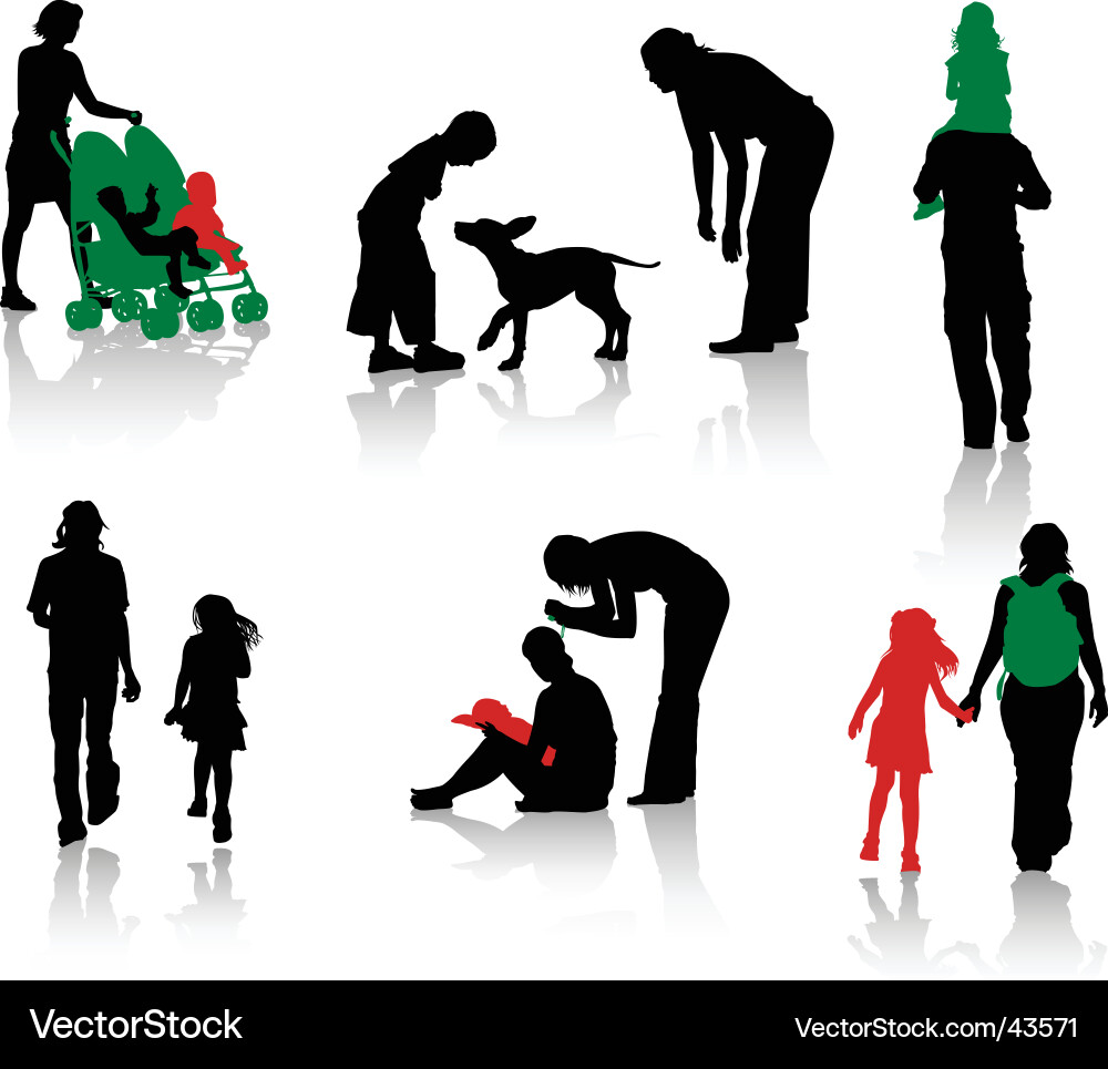 Family Silhouette Vector Image