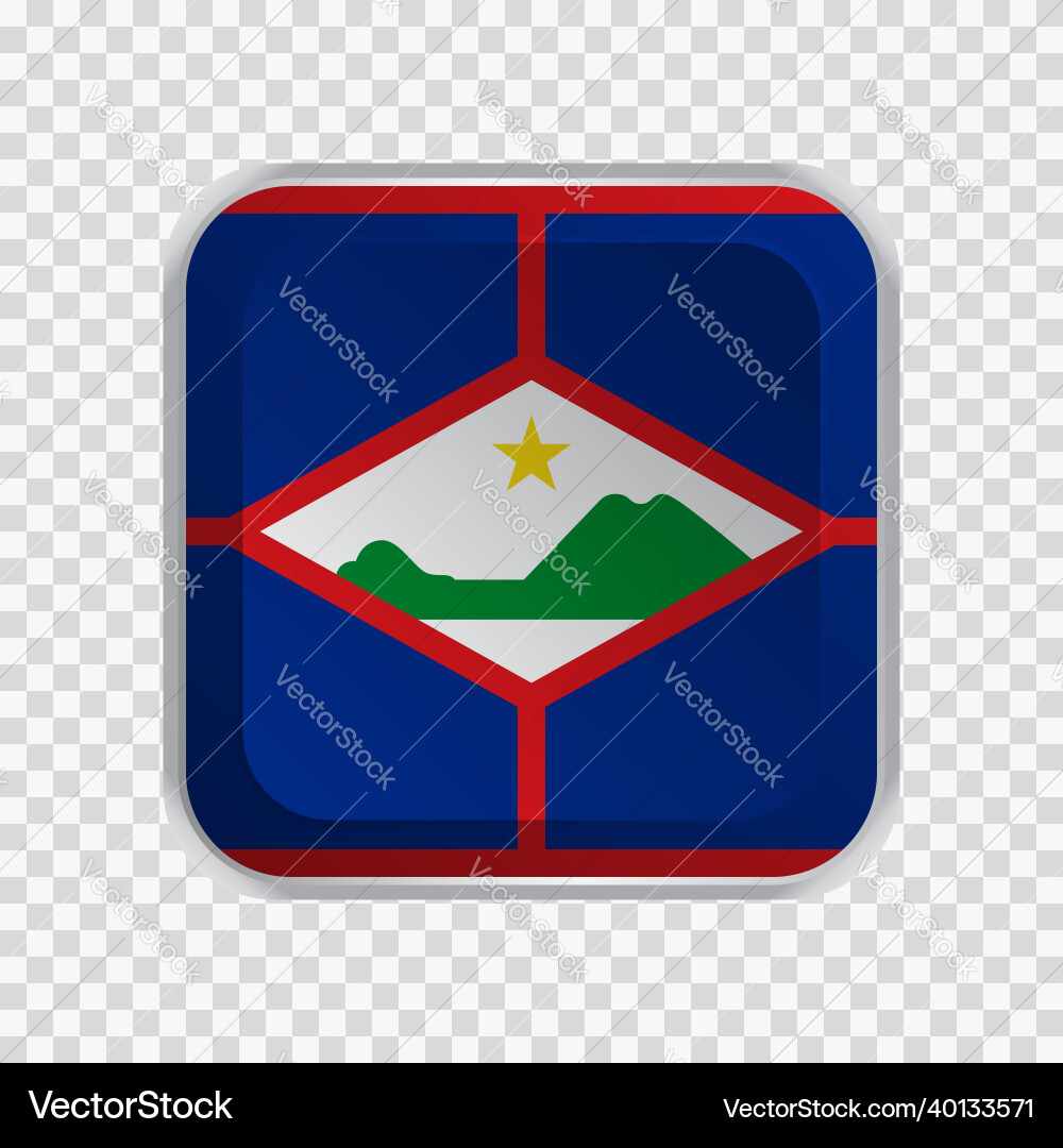 Flag of sint eustatius on square button vector image