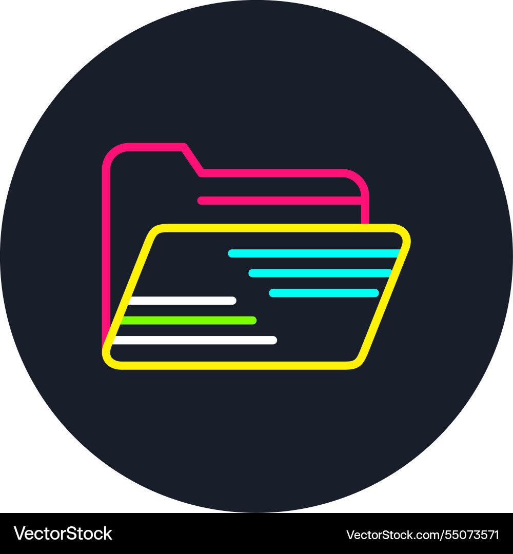 Folders line multi color icon Vector Image