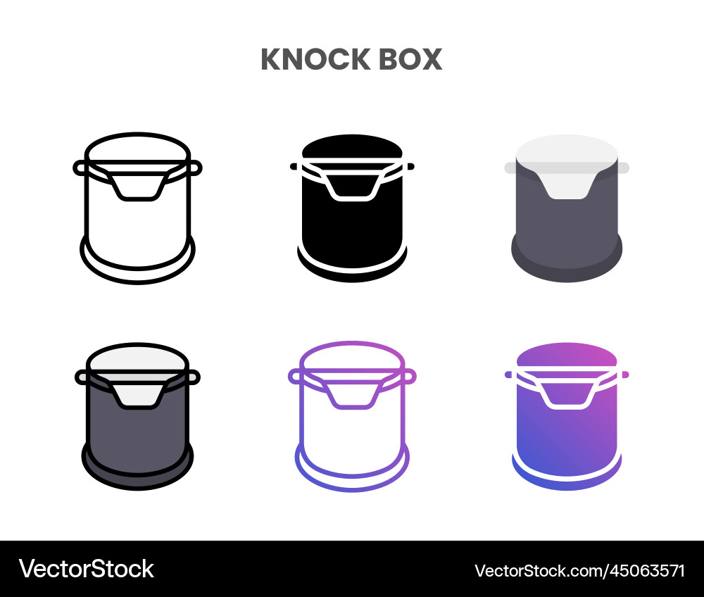 Knock box icons set with different styles Knock box icons set with different styles vector image