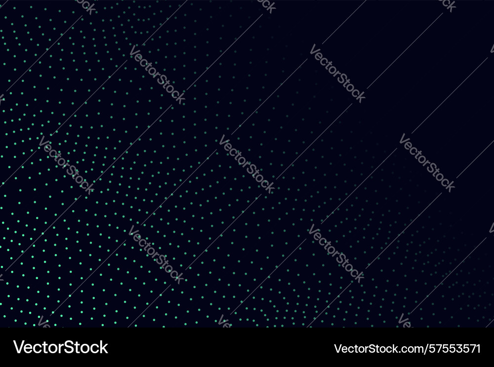 Mininalist dynamic neon green particle wave line vector image