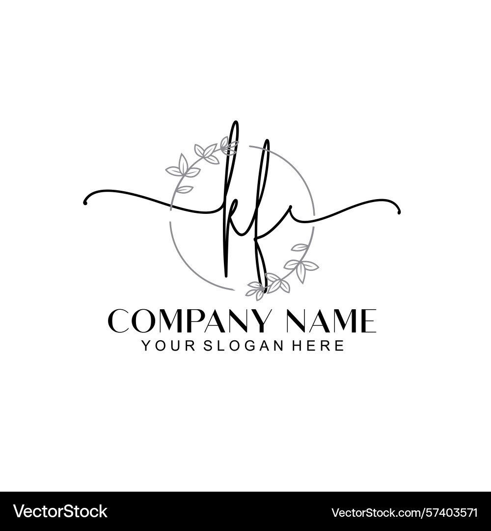 Modern handwriting kf initial logo templates Vector Image