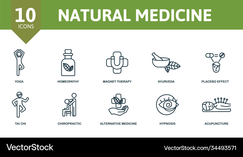 Natural medicine icon set collection contain Natural medicine icon set collection contain vector image