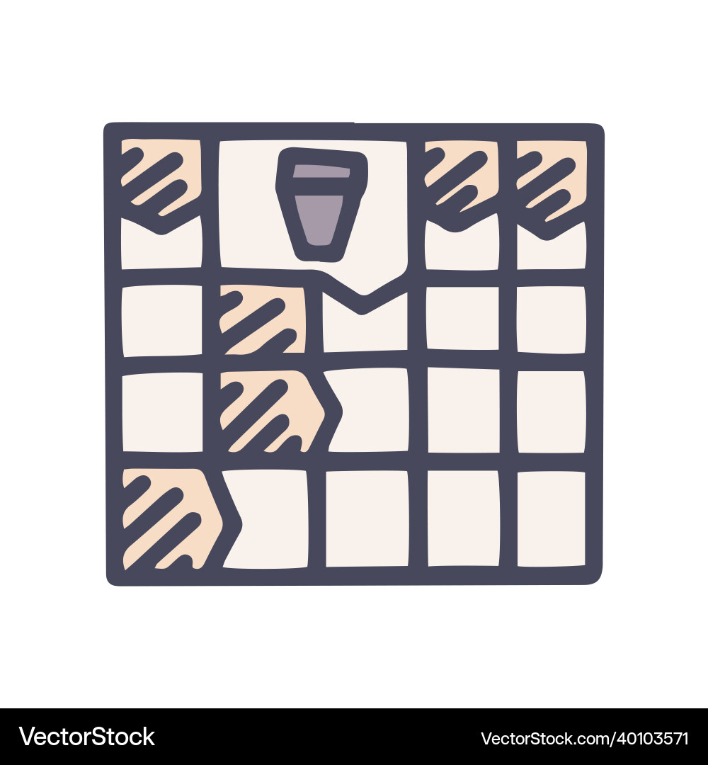 Scanword color doodle simple icon design Scanword color doodle simple icon design vector image