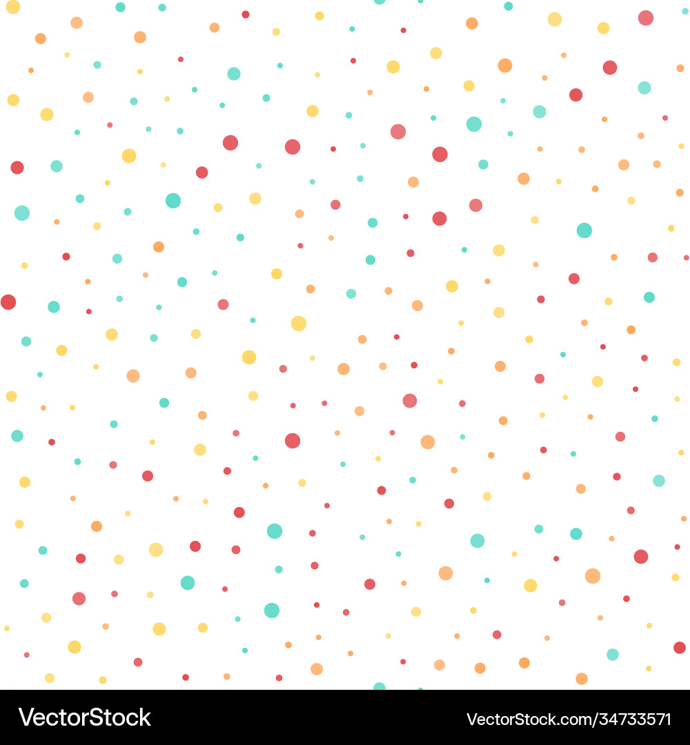 Seamless pattern with colorful dots on white vector image