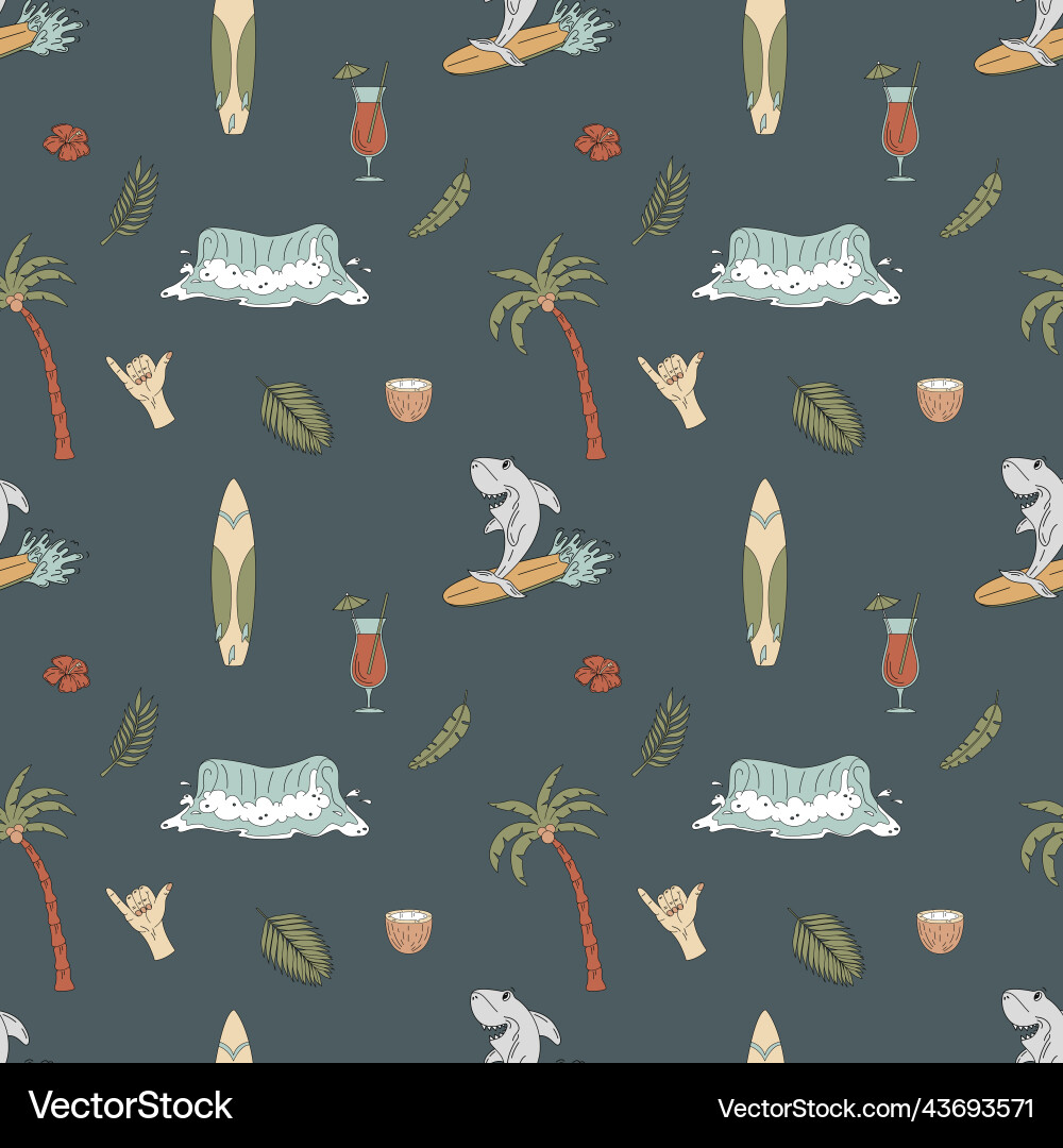 Seamless pattern with hand-drawn elements Seamless pattern with hand-drawn elements Vector Image