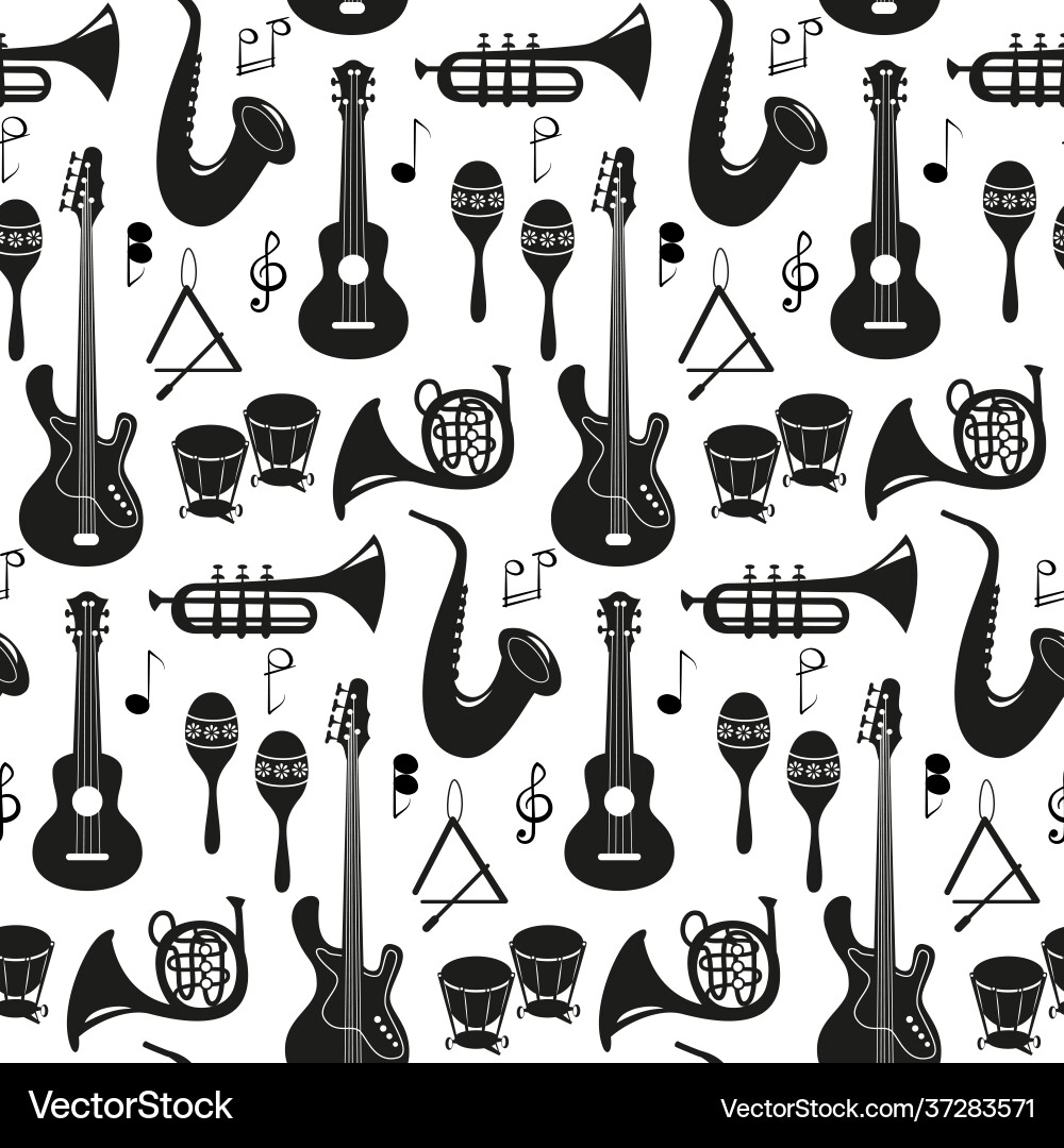Seamless pattern with musical instruments Seamless pattern with musical instruments vector image