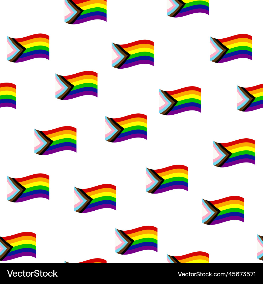 Seamless pattern with new lgbt flag hearts text Seamless pattern with new lgbt flag hearts text vector image