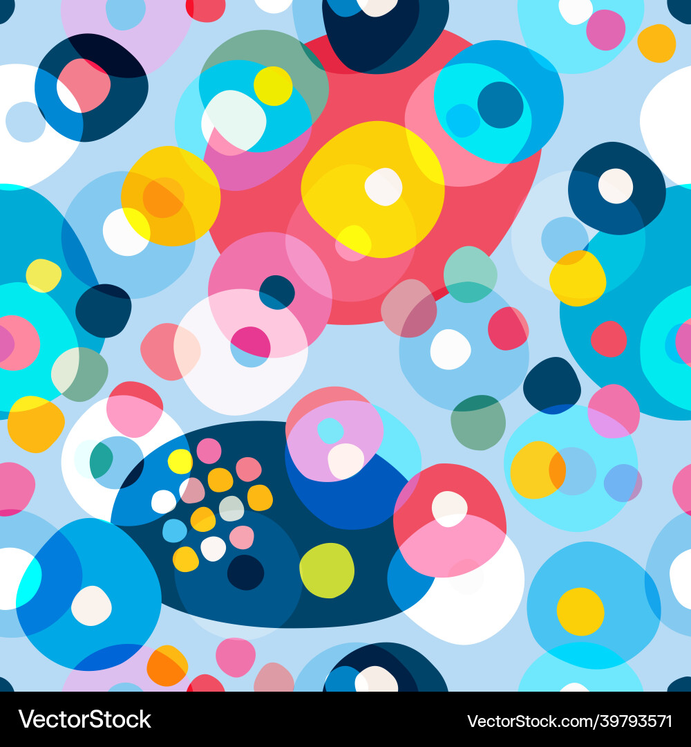 Seamless repeat pattern of colorful circles dots Seamless repeat pattern of colorful circles dots vector image