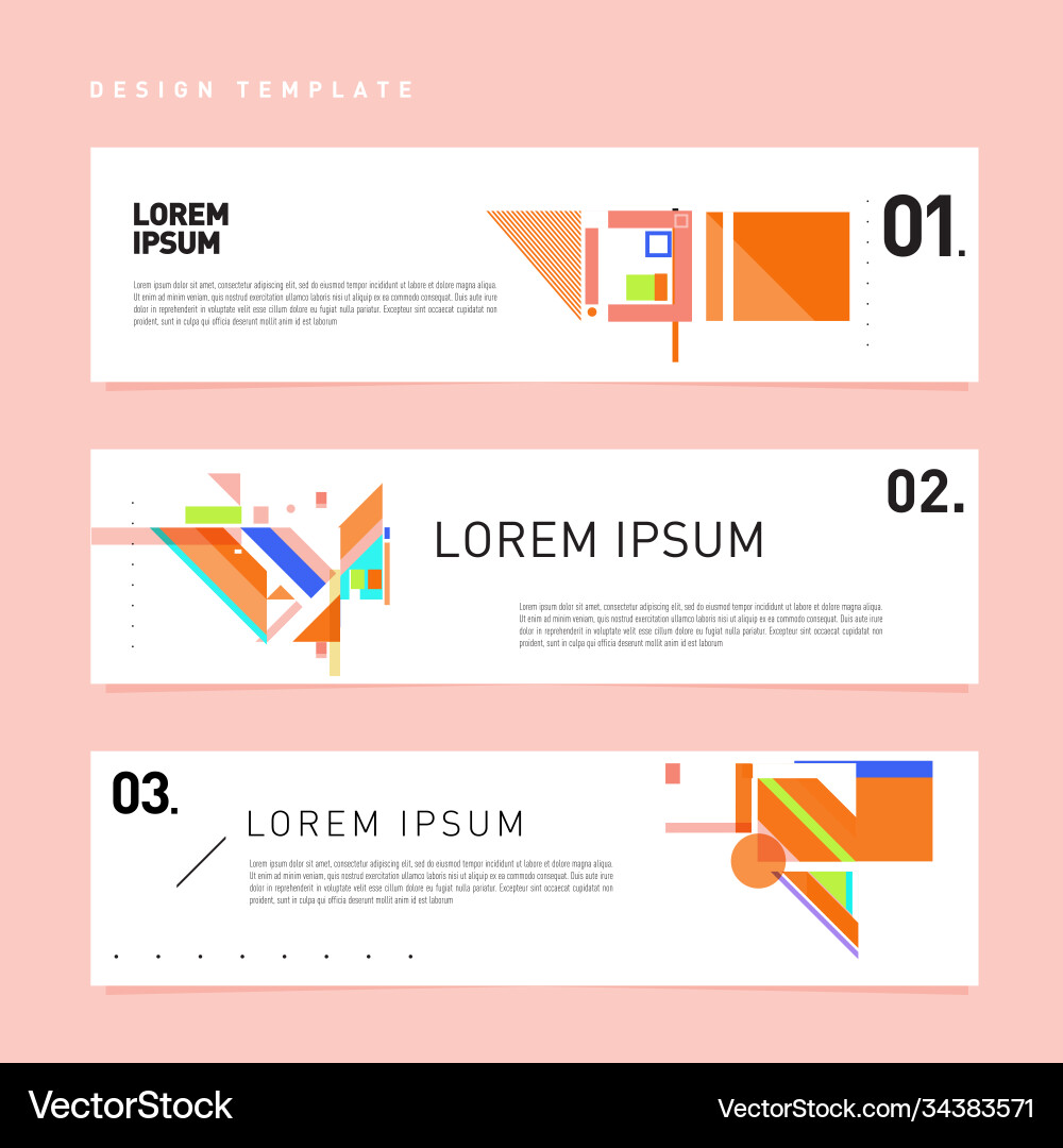 Set abstract banner web design template retro Set abstract banner web design template retro Vector Image