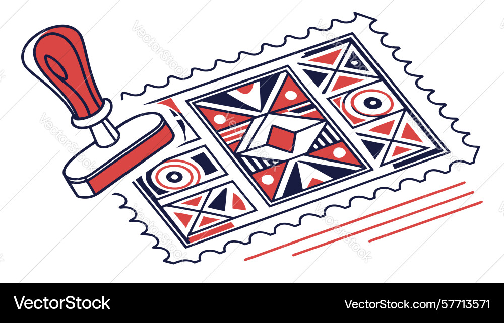 Stylized carpet with geometric patterns vector image