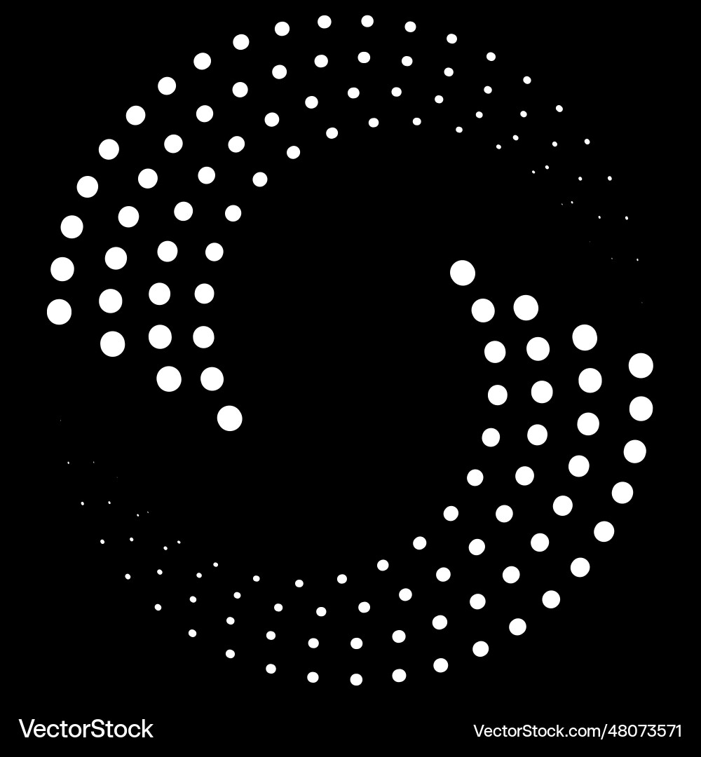 Trendy halftone circular dot pattern frame vector image