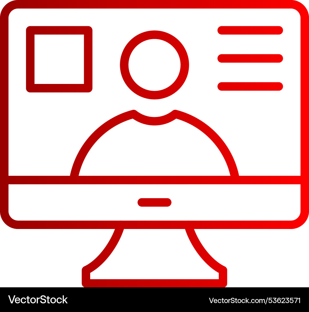 Tutorial line gradient icon vector image