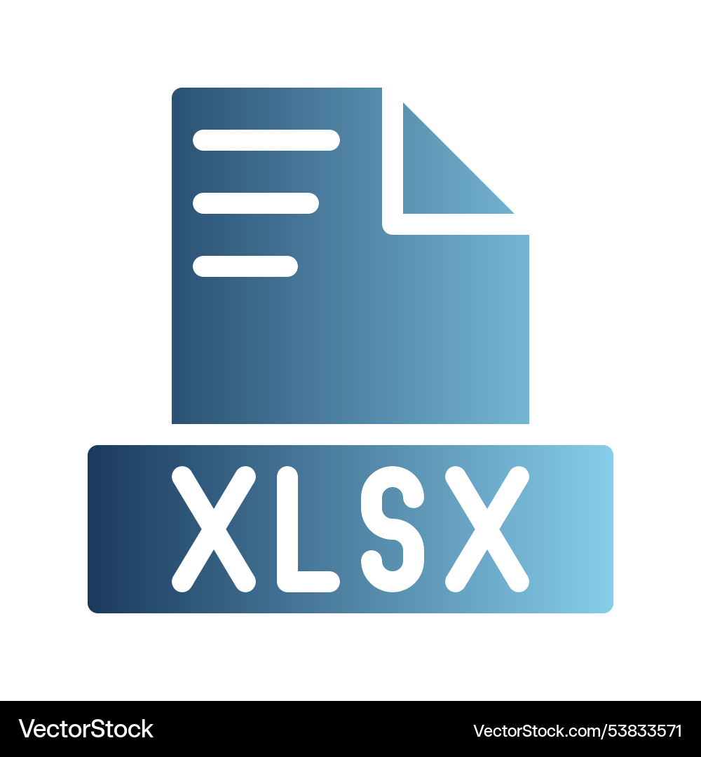 Xlsx document file text icons with color vector image