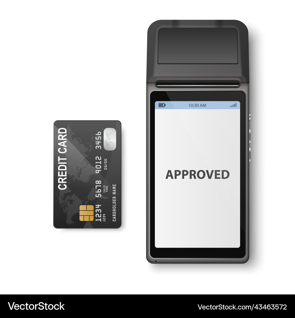 3d nfc payment machine with approved status 3d nfc payment machine with approved status vector image
