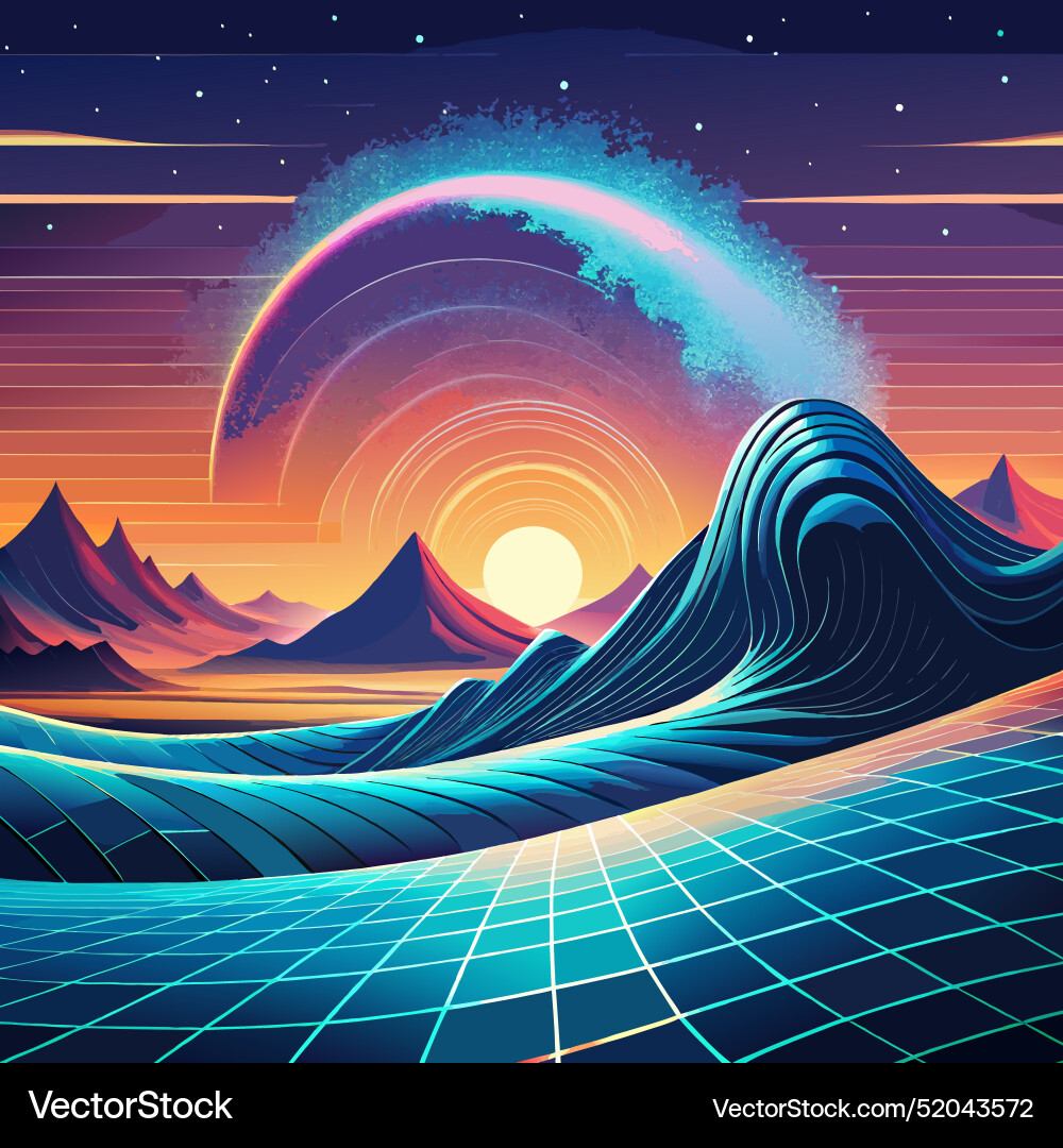 Abstract waves with pulsating elements Vector Image