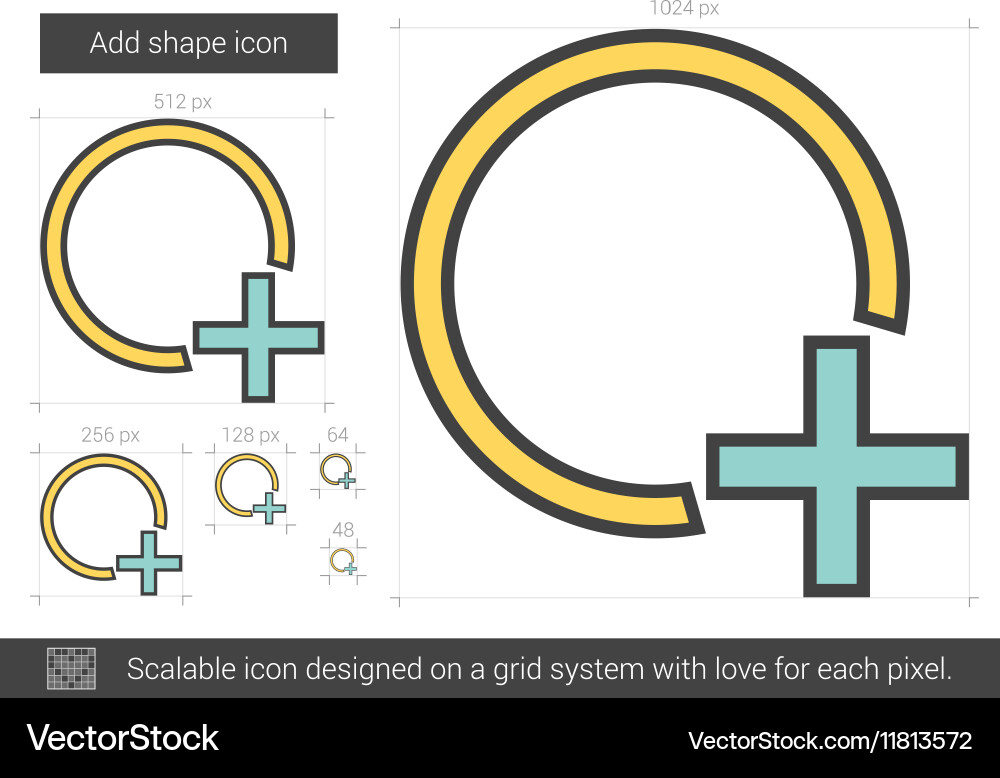 Add shape line icon vector image