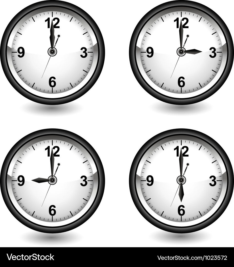 At the same time with different cloc vector image