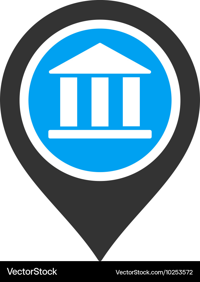 Bank map pointer flat icon vector image