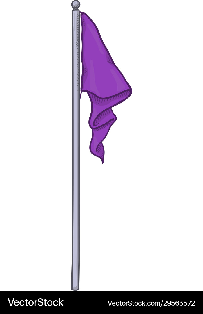 Cartoon purple flag without wind Cartoon purple flag without wind vector image