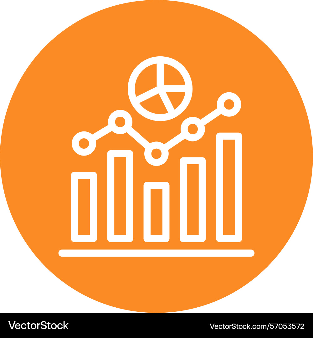 Data analytics line circle style icon design vector image
